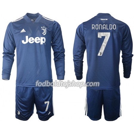 Juventus Cristiano Ronaldo 7 Børn Udebane Fodboldsæt 2020-21 L/S (+ Korte bukser)